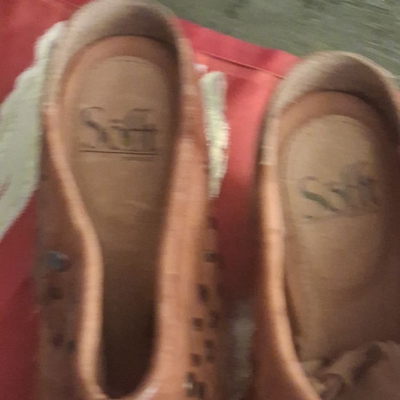 Sofft Brown Leather Studded Mules - Picture 2 of 5